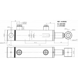 Vérin de lèvre double effet 100 mm (25/40)