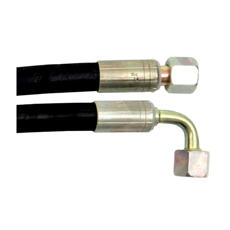 Flexible hydraulique lg 2000 mm -raccords droit et coudé Flexible hydraulique lg 2000 mm -raccords droit et coudé